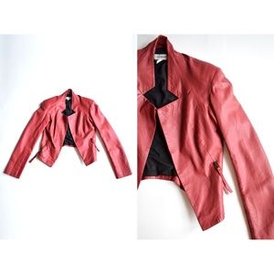 Red Leather Jacket M Leather Blazer Women M Genuine Leather Blazers M